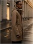 Парка спортивная мужская с капюшоном softshell бежевого цвета 9565B 22474954