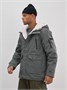Парка мужская зимняя удлиненная с мехом серого цвета 8761Sr 2000873948