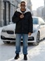 Парка мужская зимняя удлиненная с мехом черного цвета 8757Ch 1814554906