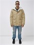 Парка мужская зимняя удлиненная с мехом горчичного цвета 8757G 763138651