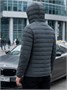 Куртка мужская стёганая с капюшоном с графеновой подкладкой цвета хаки 9623_1Kh 2045424991