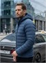 Куртка мужская стёганая с капюшоном с графеновой подкладкой синего цвета 9623_1S 2076957804