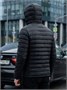 Куртка мужская гибридная стёганая с капюшоном с графеновой подкладкой черного цвета 9621_1Ch 1590478086