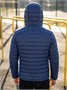 Куртка мужская гибридная стёганая с капюшоном с графеновой подкладкой темно-синего цвета 9621_1TS 1409657774