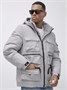 Куртка спортивная мужская зимняя с капюшоном светло-серого цвета 3222SS 1922298749