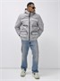 Куртка спортивная мужская зимняя с капюшоном светло-серого цвета 3222SS 1922298749
