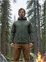 Ветровка мужская софтшелл виндстоппер с капюшоном спортивная цвета хаки 9611_1Kh 1480763002