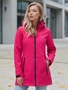 Парка спортивная женская с капюшоном softshell розового цвета 9568R 1061096080
