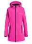Парка спортивная женская с капюшоном softshell розового цвета 9568R 1061096080