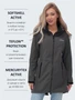 Парка спортивная женская с капюшоном softshell темно-серого цвета 9568TC 245700479