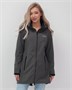 Парка спортивная женская с капюшоном softshell темно-серого цвета 9568TC 245700479