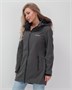 Парка спортивная женская с капюшоном softshell темно-серого цвета 9568TC 245700479