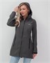 Парка спортивная женская с капюшоном softshell темно-серого цвета 9568TC 245700479