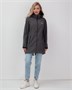 Парка спортивная женская с капюшоном softshell темно-серого цвета 9568TC 245700479