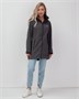 Парка спортивная женская с капюшоном softshell темно-серого цвета 9568TC 245700479