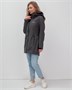 Парка спортивная женская с капюшоном softshell темно-серого цвета 9568TC 245700479