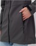 Парка спортивная женская с капюшоном softshell темно-серого цвета 9568TC 245700479