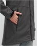 Парка спортивная женская с капюшоном softshell темно-серого цвета 9568TC 245700479