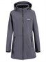 Парка спортивная женская с капюшоном softshell темно-серого цвета 9568TC 245700479