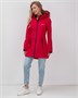Парка спортивная женская с капюшоном softshell красного цвета 9568Kr 1908918814