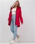 Парка спортивная женская с капюшоном softshell красного цвета 9568Kr 1908918814