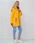 Парка спортивная женская с капюшоном softshell желтого цвета 9568J 79077442