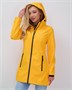 Парка спортивная женская с капюшоном softshell желтого цвета 9568J 79077442