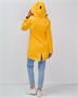 Парка спортивная женская с капюшоном softshell желтого цвета 9568J 79077442