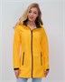 Парка спортивная женская с капюшоном softshell желтого цвета 9568J 79077442