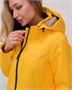 Парка спортивная женская с капюшоном softshell желтого цвета 9568J 79077442