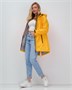 Парка спортивная женская с капюшоном softshell желтого цвета 9568J 79077442