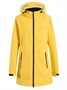 Парка спортивная женская с капюшоном softshell желтого цвета 9568J 79077442