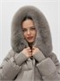 Куртка зимняя женская с мехом и капюшоном тренд светло-коричневого цвета 7737SK 1675449456