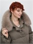 Куртка зимняя женская с мехом и капюшоном тренд коричневого цвета 7639K 1451326812