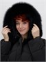 Куртка зимняя женская с мехом и капюшоном тренд черного цвета 7656Ch 184929893