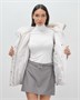Куртка зимняя женская из овчина стильная и модная бежевого цвета 7348B 1935268227