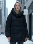 Куртка зимняя женская с капюшоном модная черного цвета 7651Ch 2049074425