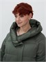 Куртка зимняя женская с капюшоном модная цвета хаки 7651Kh 590049818