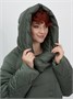 Куртка зимняя женская с капюшоном модная цвета хаки 7651Kh 590049818