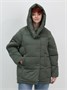 Куртка зимняя женская с капюшоном модная цвета хаки 7651Kh 590049818