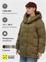 Куртка зимняя женская с капюшоном модная горчичного цвета 7651G 1361441671
