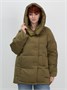 Куртка зимняя женская с капюшоном модная горчичного цвета 7651G 1361441671