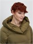 Куртка зимняя женская с капюшоном модная горчичного цвета 7651G 1361441671