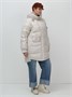 Куртка зимняя женская с капюшоном модная бежевого цвета 7341B 1487048039
