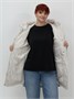 Куртка зимняя женская с капюшоном модная бежевого цвета 7341B 1487048039