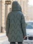 Куртка зимняя женская с капюшоном модная цвета хаки 7653Kh 1230031200