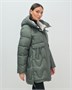Куртка зимняя женская с капюшоном модная цвета хаки 7653Kh 1230031200
