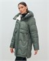 Куртка зимняя женская с капюшоном модная цвета хаки 7653Kh 1230031200