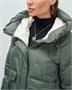 Куртка зимняя женская с капюшоном модная цвета хаки 7653Kh 1230031200