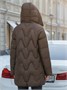 Куртка зимняя женская с капюшоном модная темно-коричневого цвета 7653TK 1899723908